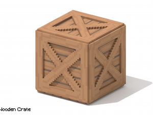 Voxel Wooden Crate 3 3D Model