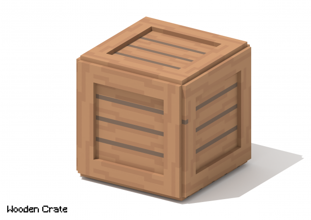 Voxel Wooden Crate 4 3D Model .c4d .max .obj .3ds .fbx .stl .blend 