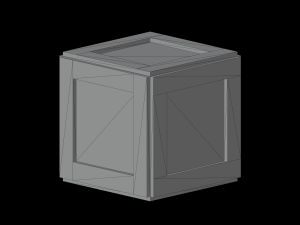 Voxel Wooden Crate 4 3D Model