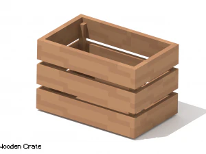 Воксельный деревянный ящик 5 3D Модель