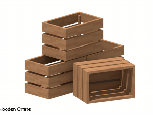 Voxel Wooden Crate 5 3D Model