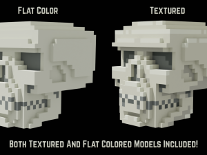 Voxel Human Skull 3D Model