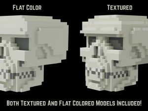 Voxel Human Skull 3D Model