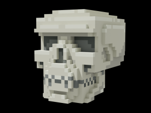 Voxel Human Skull 3D Model