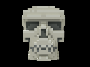 Voxel Human Skull 3D Model
