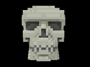 Voxel Human Skull 3D Model