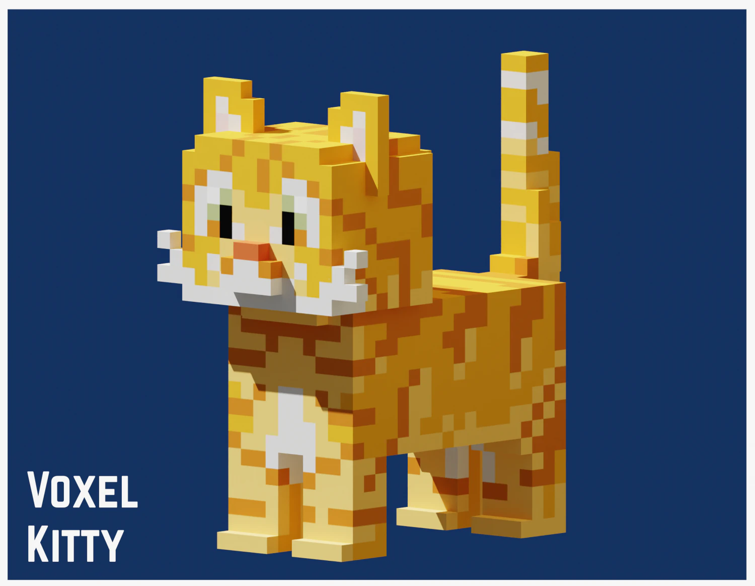 Voxel Cat 3D Model .c4d .max .obj .3ds .fbx .stl .blend 
