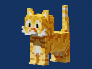 Voxel Cat 3D Model