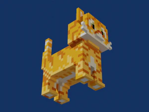 Voxel Cat 3D Model