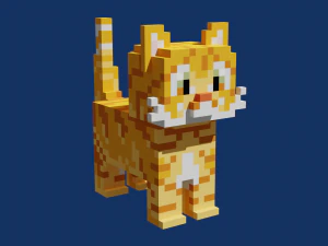 Voxel Cat 3D Model