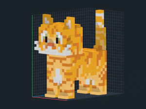 Voxel Cat 3D Model