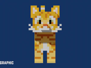 Voxel Cat 3D Model