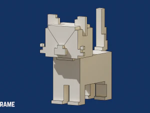Voxel Cat 3D Model