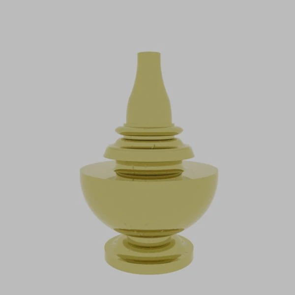Temple Golden Kalash 3D Model .c4d .max .obj .3ds .fbx .stl .blend 