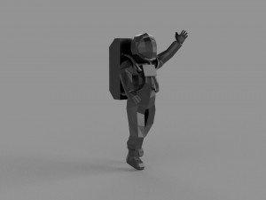 3D LOW POLY ASTRONOUT PRINTABLE MODEL Modello 3D