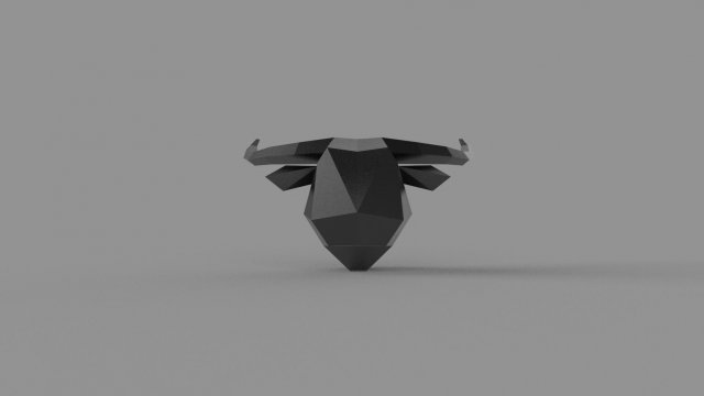 3D LOW POLY BULL HEAD MASK PRINTABLE MODEL 3D Model .c4d .max .obj .3ds .fbx .stl .blend 