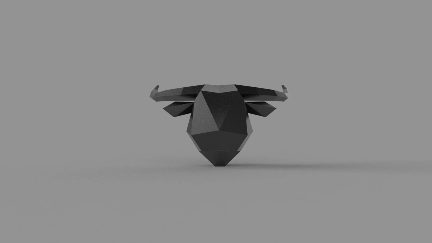 3D LOW POLY BULL HEAD MASK PRINTABLE MODEL 3D Model .c4d .max .obj .3ds .fbx .stl .blend 
