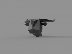 3D LOW POLY BULL HEAD MASK PRINTABLE MODEL 3D Model