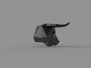 3D LOW POLY BULL HEAD MASK PRINTABLE MODEL 3D Model
