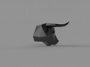 3D LOW POLY BULL HEAD MASK PRINTABLE MODEL 3D Model