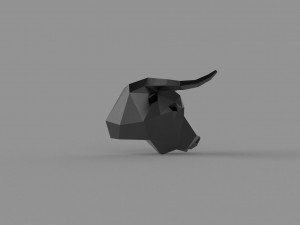 3D LOW POLY BULL HEAD MASK PRINTABLE MODEL 3D Model