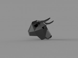 3D LOW POLY BULL HEAD MASK PRINTABLE MODEL 3D Model