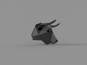 3D LOW POLY BULL HEAD MASK PRINTABLE MODEL 3D Model