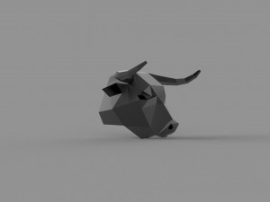 3D LOW POLY BULL HEAD MASK PRINTABLE MODEL 3D Model