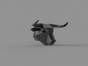 3D LOW POLY BULL HEAD MASK PRINTABLE MODEL 3D Model