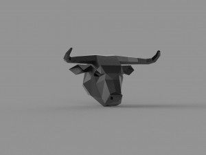 3D LOW POLY BULL HEAD MASK PRINTABLE MODEL 3D Model