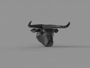3D LOW POLY BULL HEAD MASK PRINTABLE MODEL 3D Model