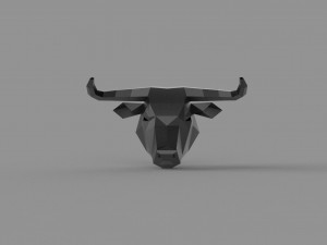 3D LOW POLY BULL HEAD MASK PRINTABLE MODEL 3D Model