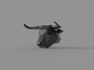 3D LOW POLY BULL HEAD MASK PRINTABLE MODEL 3D Model