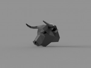 3D LOW POLY BULL HEAD MASK PRINTABLE MODEL 3D Model