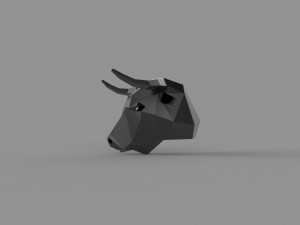 3D LOW POLY BULL HEAD MASK PRINTABLE MODEL 3D Model