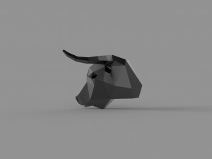 3D LOW POLY BULL HEAD MASK PRINTABLE MODEL 3D Model