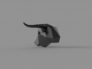 3D LOW POLY BULL HEAD MASK PRINTABLE MODEL 3D Model