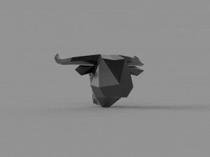3D LOW POLY BULL HEAD MASK PRINTABLE MODEL 3D Model