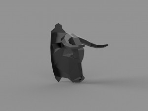 3D LOW POLY BULL HEAD MASK PRINTABLE MODEL 3D Model