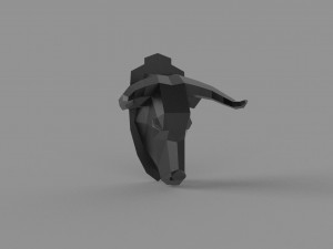 3D LOW POLY BULL HEAD MASK PRINTABLE MODEL 3D Model