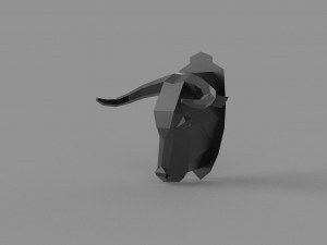 3D LOW POLY BULL HEAD MASK PRINTABLE MODEL 3D Model