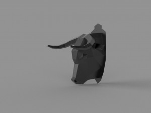 3D LOW POLY BULL HEAD MASK PRINTABLE MODEL 3D Model