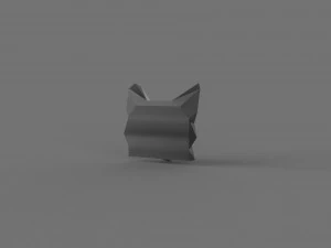 3D LOW POLY CAT FACE PRINTABLE MODEL 3D Model