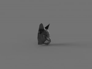 3D LOW POLY CAT FACE PRINTABLE MODEL 3D Model