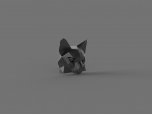 3D LOW POLY CAT FACE PRINTABLE MODEL Model 3D