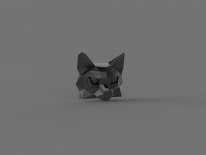 3D LOW POLY CAT FACE PRINTABLE MODEL Model 3D