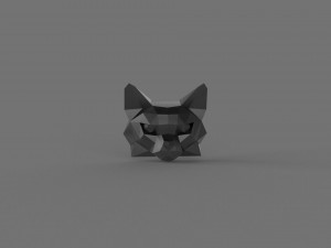 3D LOW POLY CAT FACE PRINTABLE MODEL Model 3D
