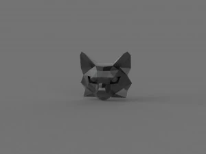 3D LOW POLY CAT FACE PRINTABLE MODEL 3D Model