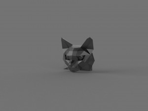 3D LOW POLY CAT FACE PRINTABLE MODEL Model 3D