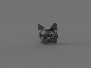 3D LOW POLY CAT FACE PRINTABLE MODEL 3D Model